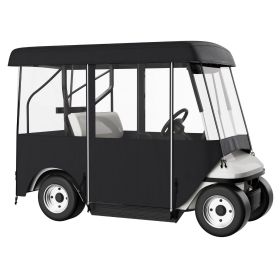 VEVOR Golf Cart Enclosure, 4-Person Golf Cart Cover, 4-Sided Fairway Deluxe, 300D Waterproof Driving Enclosure with Transparent Windows, Fit for (Color: black, Car Cover Size: 78.7 x 43.3 x 65 in)