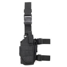 Hidden multifunctional waist military camouflage straps hanging gun leg bag outdoor sports leg bag quick-draw tactical holster (Color: black)