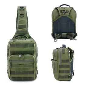 Men's fashion casual saddlebags wholesale men's Oxford cloth outdoor sports chest bag shoulder crossbody bag (Color: Army Green)