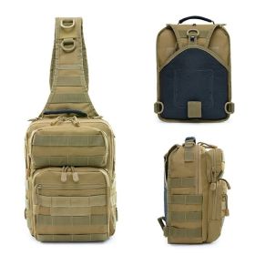 Men's fashion casual saddlebags wholesale men's Oxford cloth outdoor sports chest bag shoulder crossbody bag (Color: Brown color)