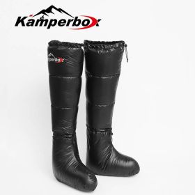 Camping Down Socks Sleeping Bag Socks Kamperbox Sleeping Bag Down Boots (Color: black)
